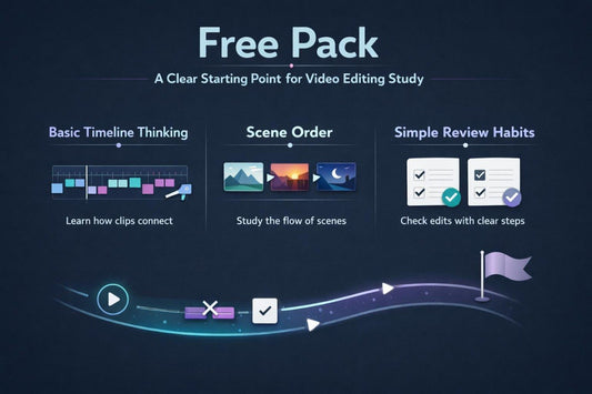Diagram of video editing study with icons and text on a dark background