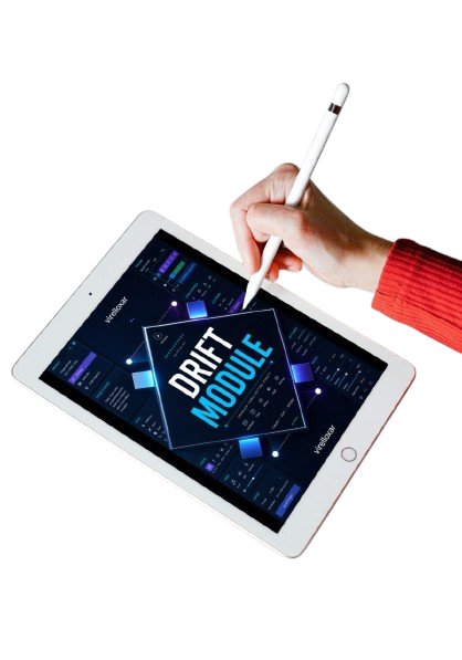 Person using a stylus on a tablet displaying software interface